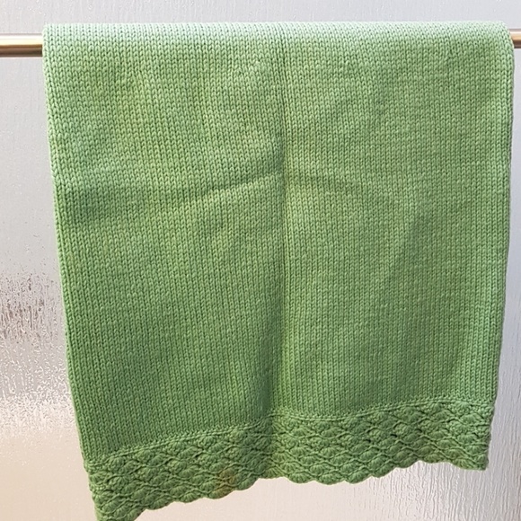 Green vintage handknit sweater skirt set bell slee - Picture 2 of 7